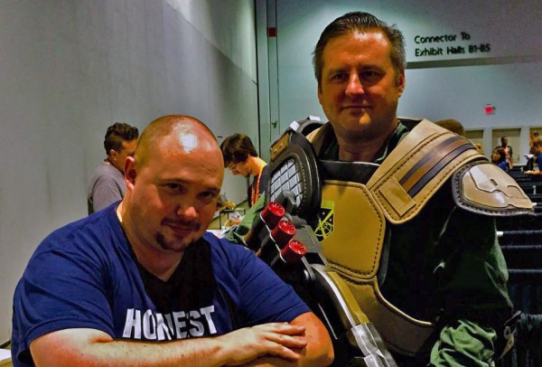 Jon Bailey poses with XCOM cosplayer Brian Mead at MomoCon 2015
